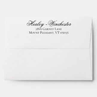 Enveloppe Élégant Mariage de calligraphie noir et blanc
