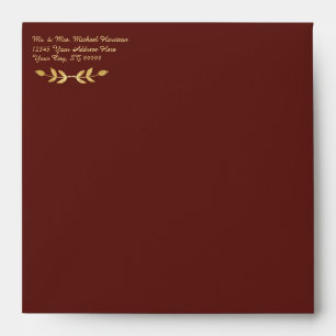 Enveloppe Élégant Mariage de courge dorée Burgundy Classy