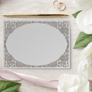 Enveloppe Élégant Mariage de dentelle métallique argent