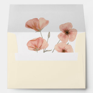 Enveloppe Élégant Mariage de fleurs de pavot orange