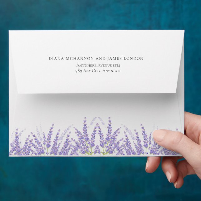 Enveloppe Élégant Mariage de lavande florale (Hand)