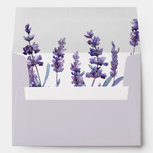 Enveloppe Élégant mariage de lavande légère fleurie