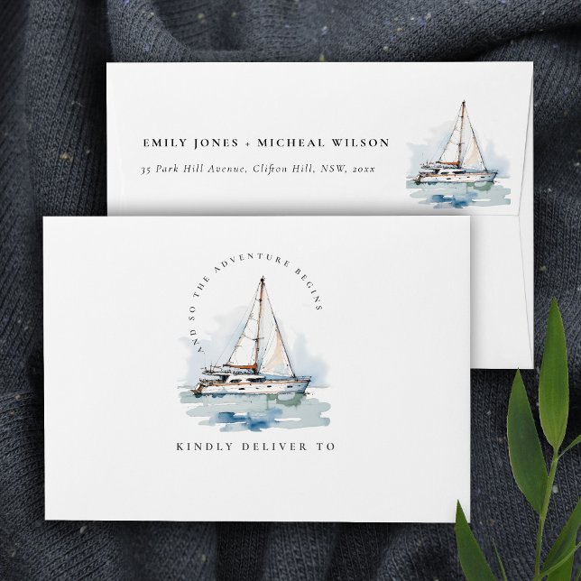 Enveloppe Elégant Mariage de navigation de plaisance Dusky (Créateur téléchargé)