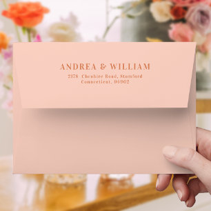 Enveloppe Élégant Mariage de pêche