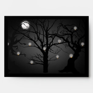 Enveloppe Élégant Mariage de Pleine lune de goth noir