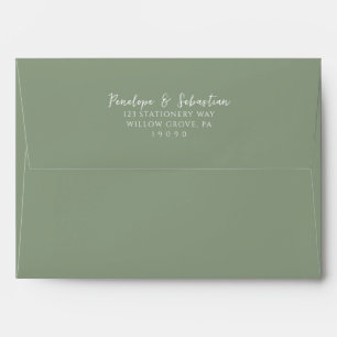 Enveloppe Élégant Mariage de script manuscrit Sage Green