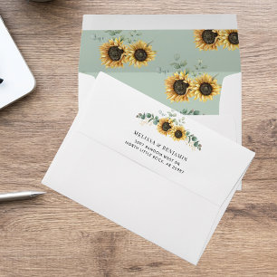 Enveloppe Elégant Mariage de tournesol Eucalyptus
