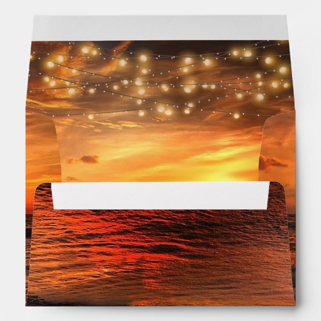 Enveloppe Élégant Mariage d'été de plage (Dos (Bas))