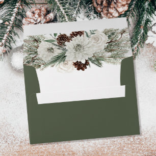 Enveloppe Élégant Mariage du cône de pin d'hiver Adresse de 