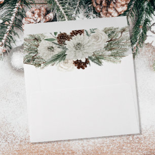 Enveloppe Élégant Mariage du cône de pin d'hiver Adresse de