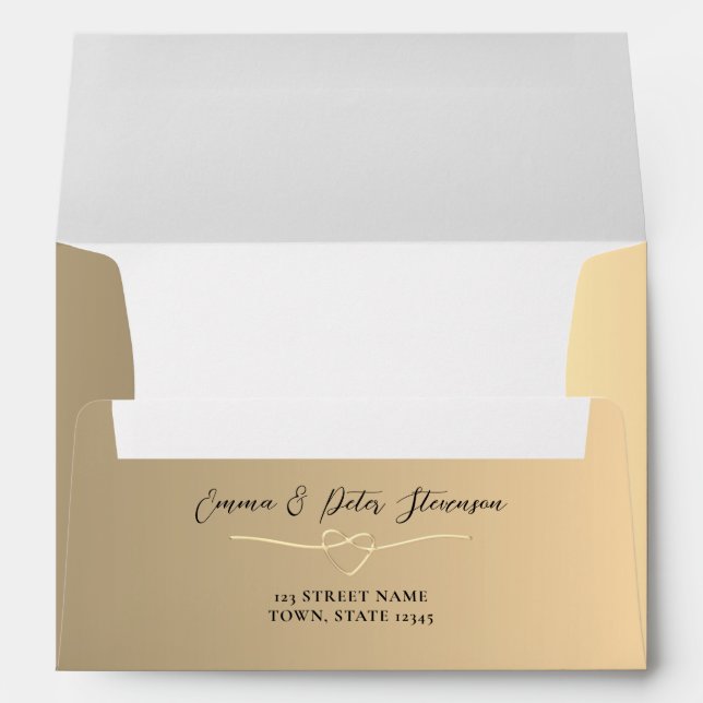 Enveloppe Élégant Mariage Faux Gold Foil (Dos (Bas))