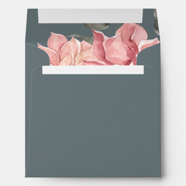 Enveloppe Elégant Mariage floral aquarelle (Dos (Bas))