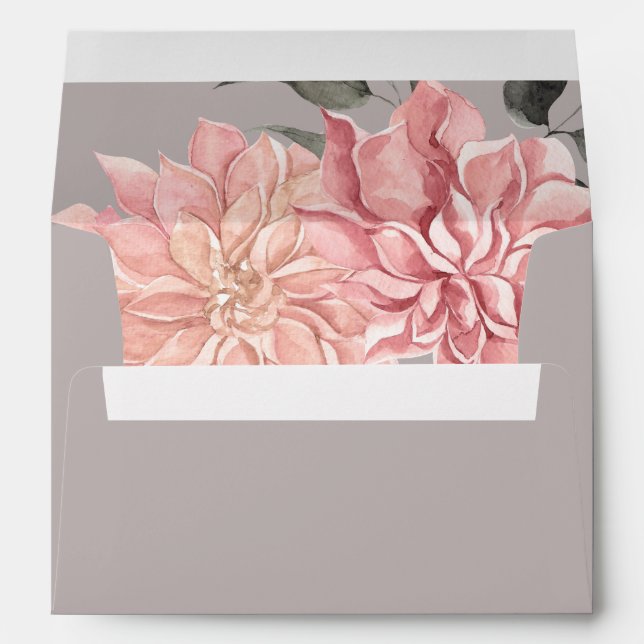 Enveloppe Elégant Mariage floral aquarelle (Dos (Bas))