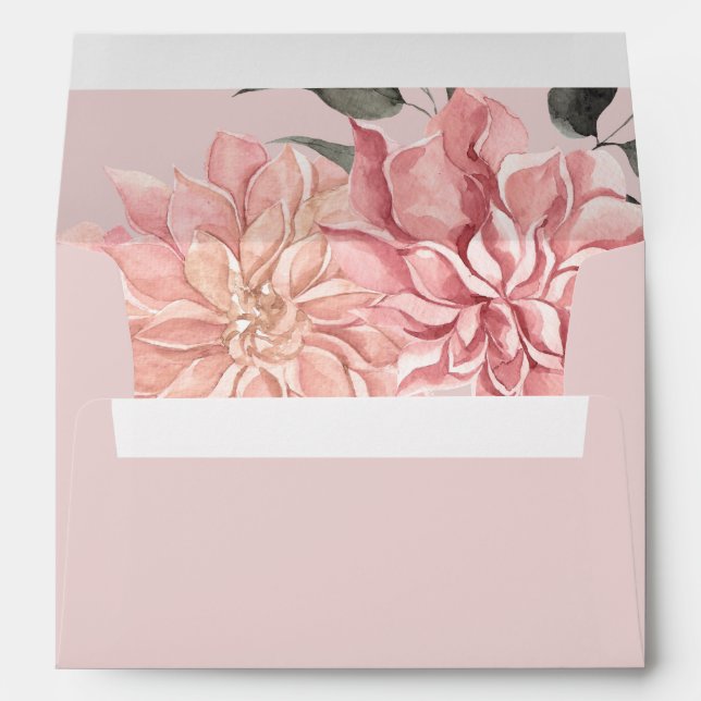 Enveloppe Elégant Mariage floral aquarelle (Dos (Bas))