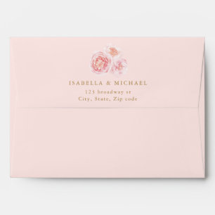 Enveloppe Elégant mariage floral couleur rose vif