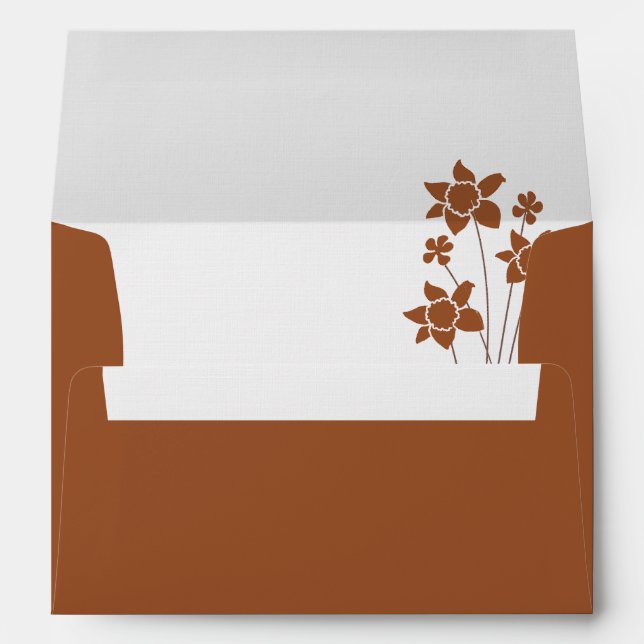 Enveloppe Élégant Mariage floral de tournesol d'automne (Dos (Bas))
