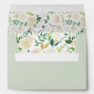 Enveloppe Élégant mariage floral de verdure vert sauge