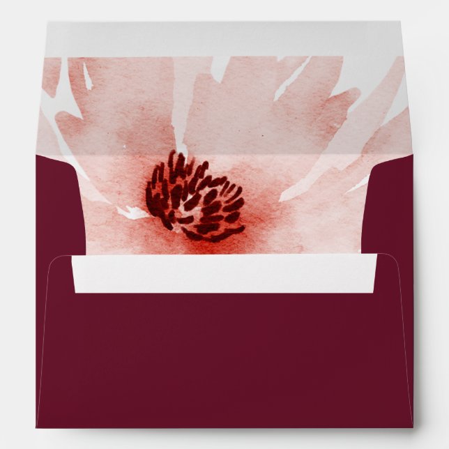 Enveloppe Élégant Mariage floral rose pâle (Dos (Bas))