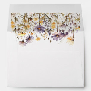 Enveloppe Élégant Mariage floral violet clair