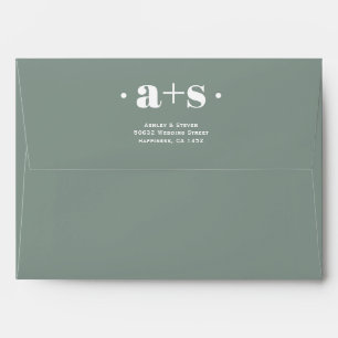 Enveloppe Élégant mariage gris verdâtre