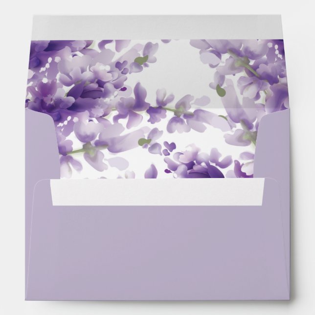 Enveloppe Élégant Mariage Lavender (Dos (Bas))