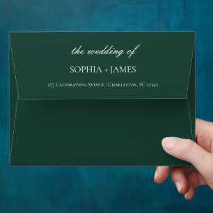 Enveloppe Élégant Mariage minimaliste Emerald Green