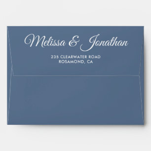 Enveloppe Élégant mariage moderne bleu foncé