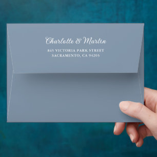 Enveloppe Élégant Mariage moderne Dusty Blue