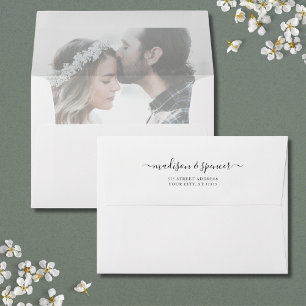 Enveloppe Élégant Mariage photo Faux Vellum Overlay 5x7