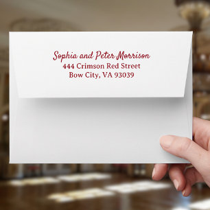 Enveloppe Élégant Mariage rouge de Crimson Maroon manuscrit