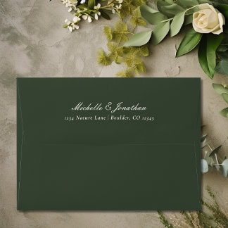 Enveloppe Élégant Mariage vert de la forêt