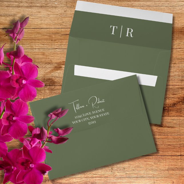 Enveloppe Élégant Mariage vert Sage (Créateur téléchargé)