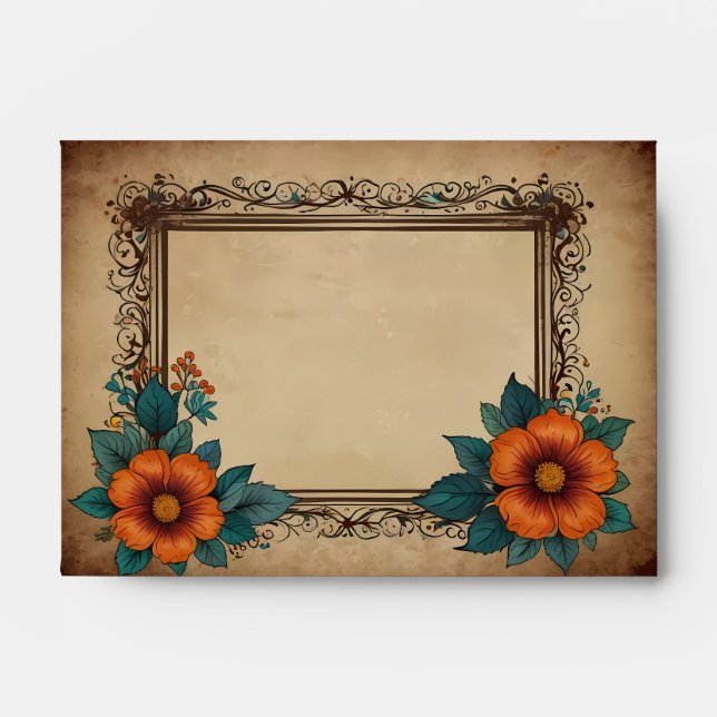 Enveloppe Élégant Mariage Vintage (Devant)