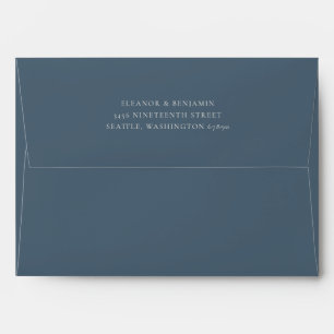 Enveloppe Élégant Minimal Bleu foncé Correspondance Adresse