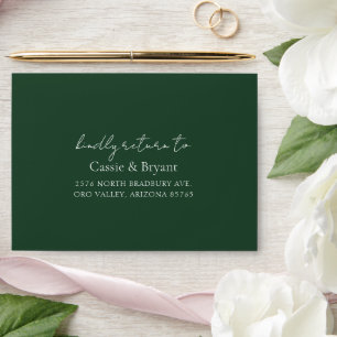 Enveloppe Élégant minimal Faire-part de mariage vert émeraud