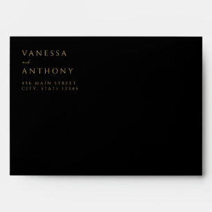 Enveloppe Élégant minimaliste moderne Mariage noir et or