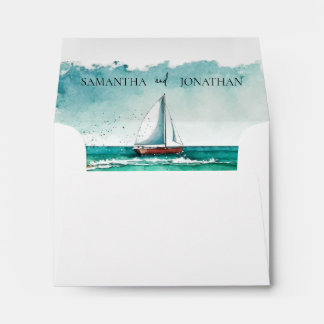 Enveloppe Elégant minimaliste nautique bateau croisière mari
