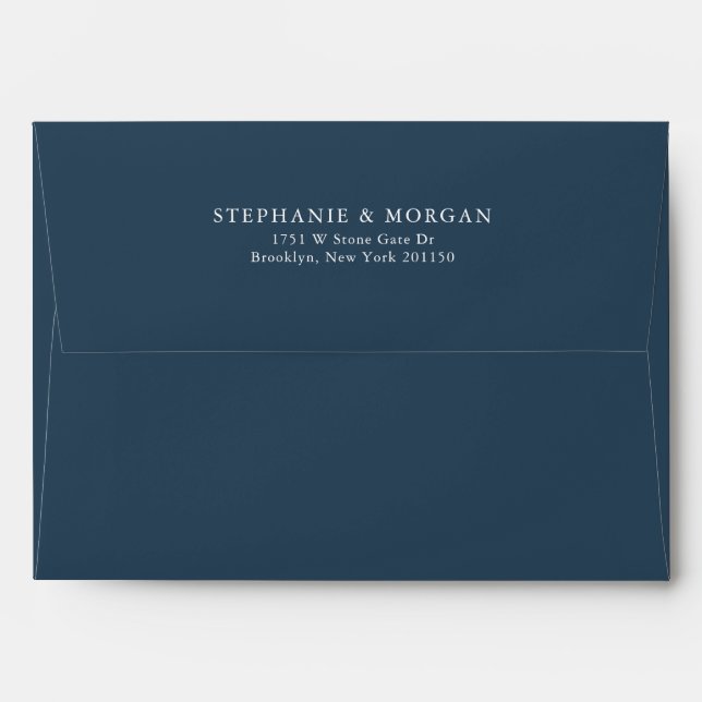 Enveloppe Élégant minimaliste simple Mariage moderne (Dos (Haut rabat))