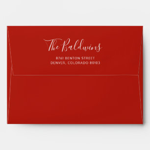 Enveloppe Élégant Moderne Rouge Fêtes de Noël