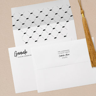 Enveloppe Élégant Moderne Script Graduation Adresse de retou