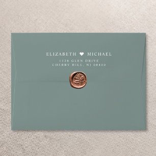 Enveloppe Élégant Monogram Sage Green Mariage Adresse de ret