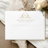 Élégant Monogramme formel, Mariage blanc (ou autre