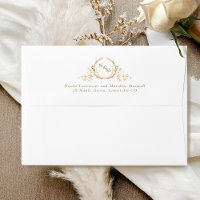 Élégant Monogramme, Mariage blanc (ou autre)