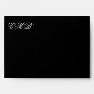 Enveloppe Élégant Monogramme noir blanc photo