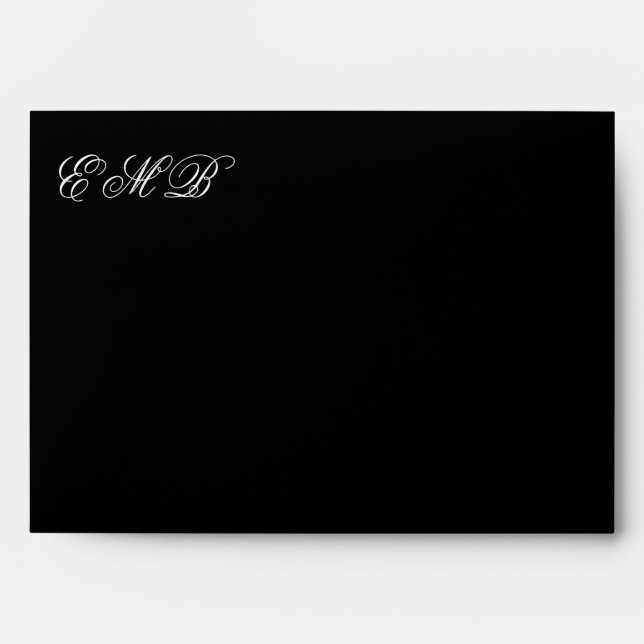 Enveloppe Élégant Monogramme noir blanc photo (Devant)