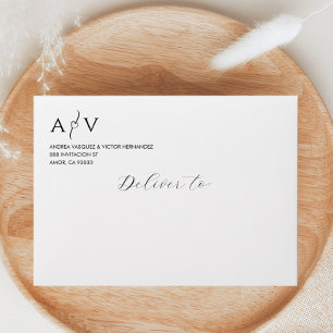 Enveloppe Élégant Monogramme Nuestra Boda Mariage Spanish En