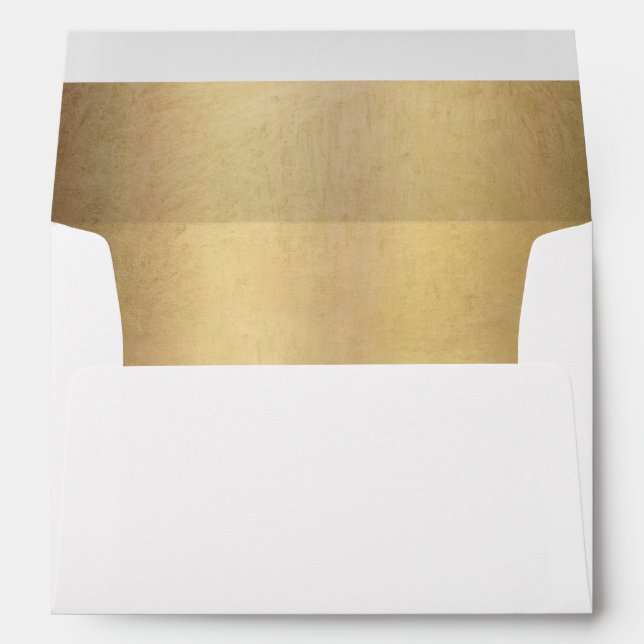 Enveloppe Élégant Monogramme Or Mariage Adresse de retour (Dos (Bas))