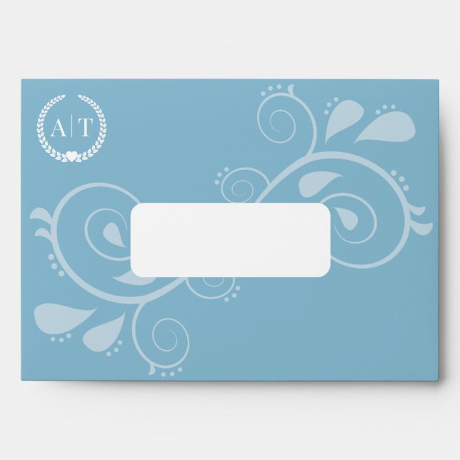 Enveloppe Élégant Monogramme Paisley avec adresse de retour (Devant)