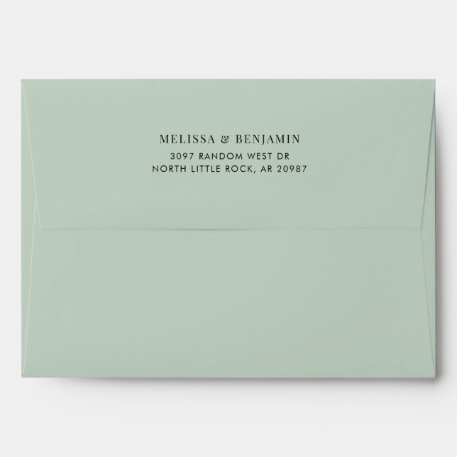Enveloppe Elegant Mordern avec Mariage d'adresse de retour (Dos (Haut rabat))