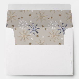 Enveloppe Élégant Motif beige Snowflake